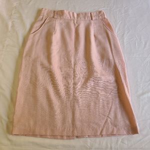 Vintage 80s WEAR Straight Pencil Pocket Skirt Career Business Light Pink Size 12